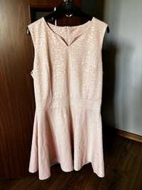 Pudrowo różowa sukienka na ramiączkach, rozmiar M/L