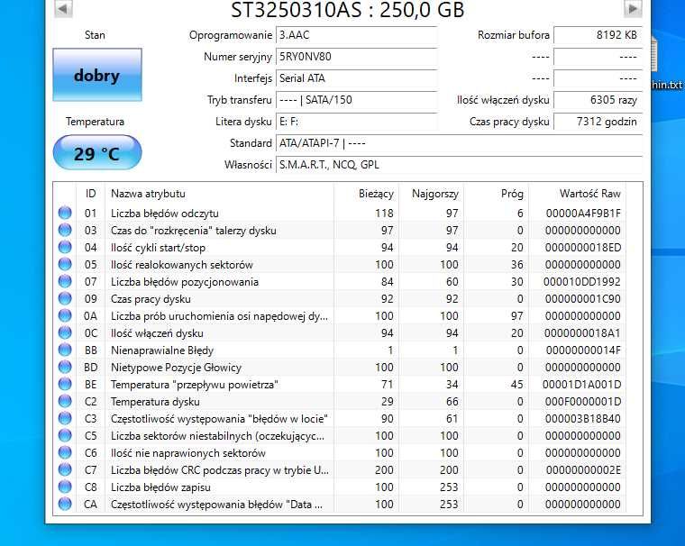 Dysk twardy Seagate Barracuda  250GB SATA II 3,5"