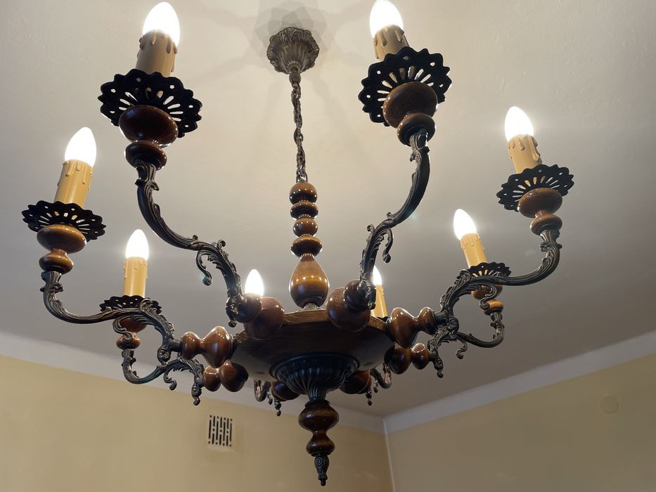 Żyrandol pałacowy lampa wisząca vintage PRL