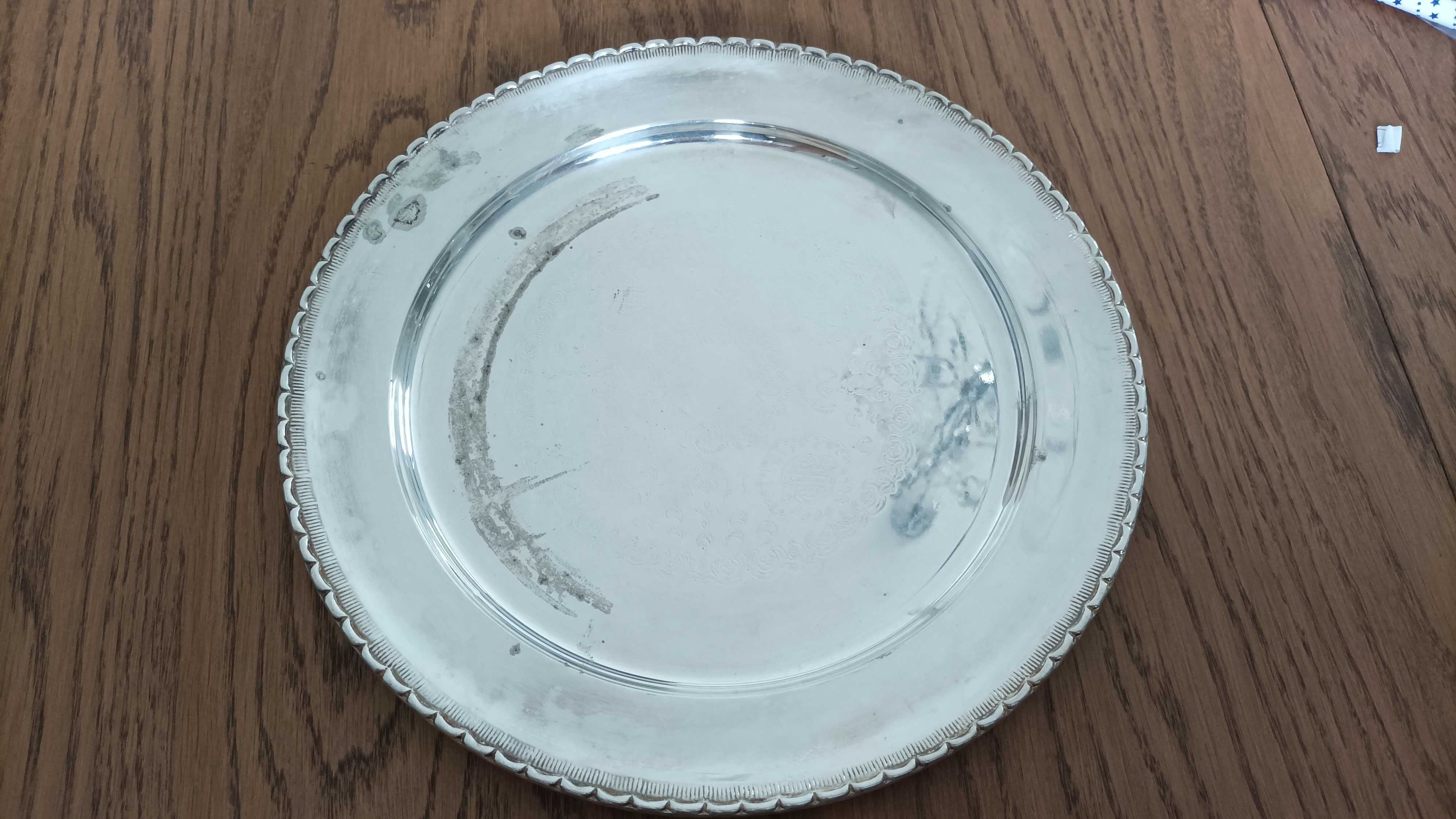 Patera srebrna metalowa
