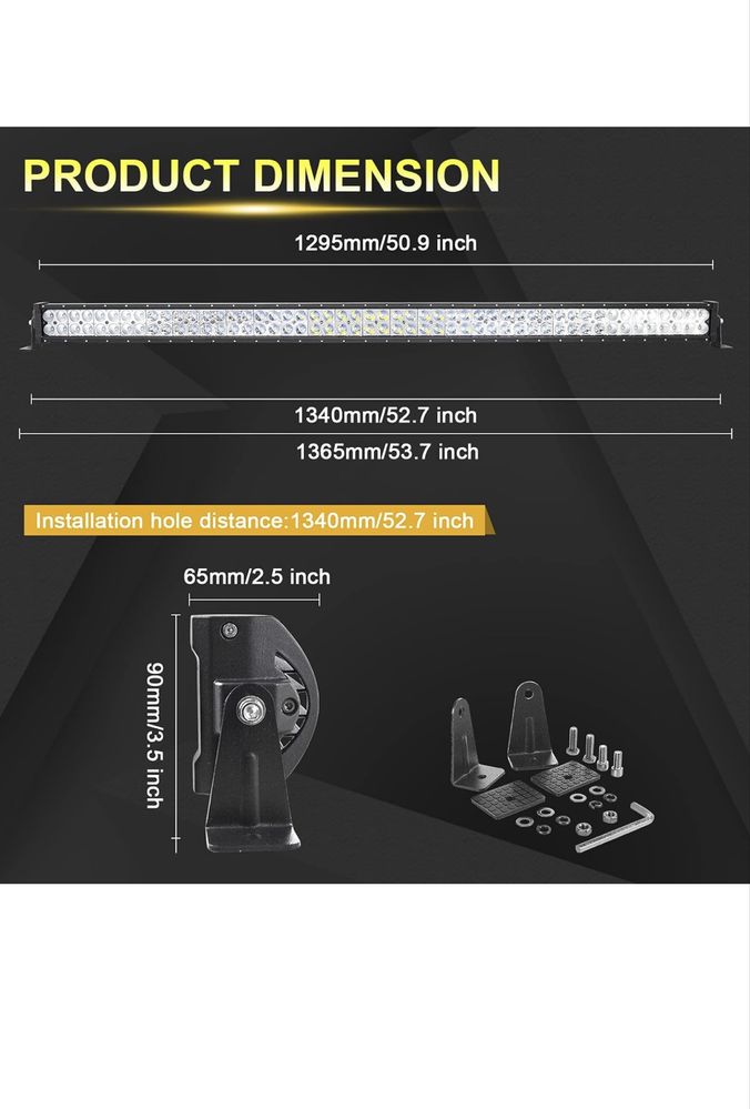 Barra Led 4x4 300w 130cm
