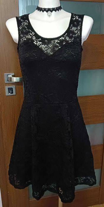 Czarna koronkowa sukienka Morgan S rock emo gothic lolita kinderwhore