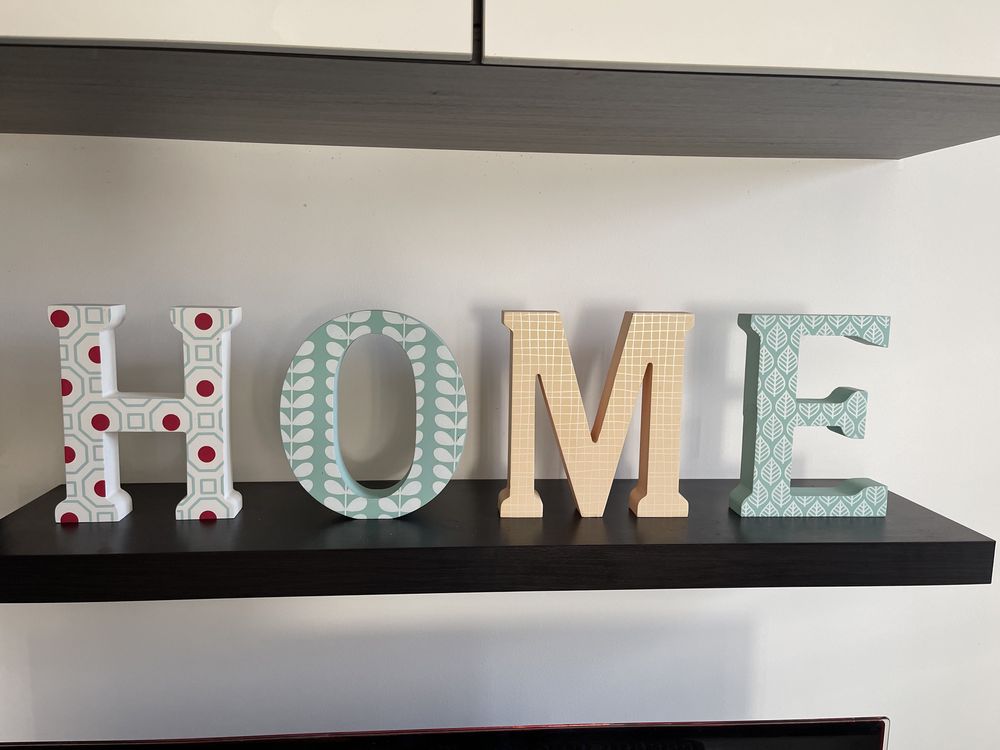 Letras decorativas ceramica HOME decoracão