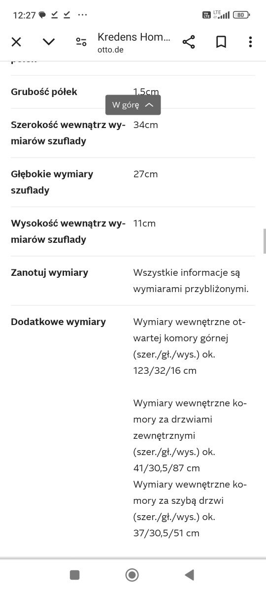 Komoda kredens sosna drewnonaturalne lub wenge