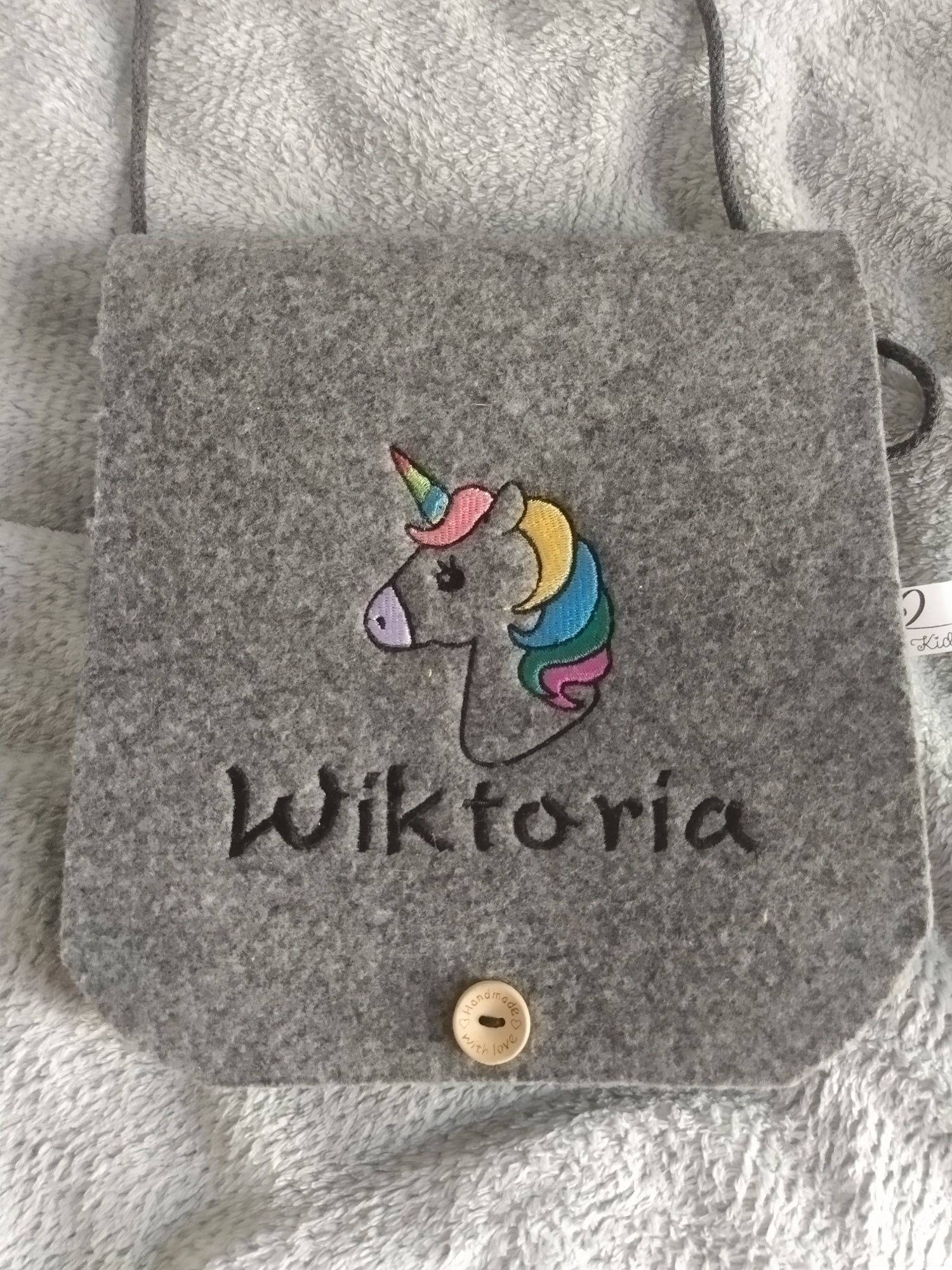 Torebka z filcu Wiktoria unicorn jednorożec