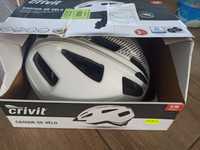 Kask rowerowy z oświetleniem crivit Lidl s m 54-59cm biały