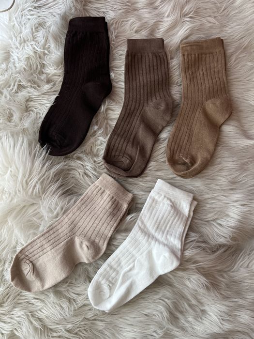 Skarpetki 5 par vanilla bezowe nude