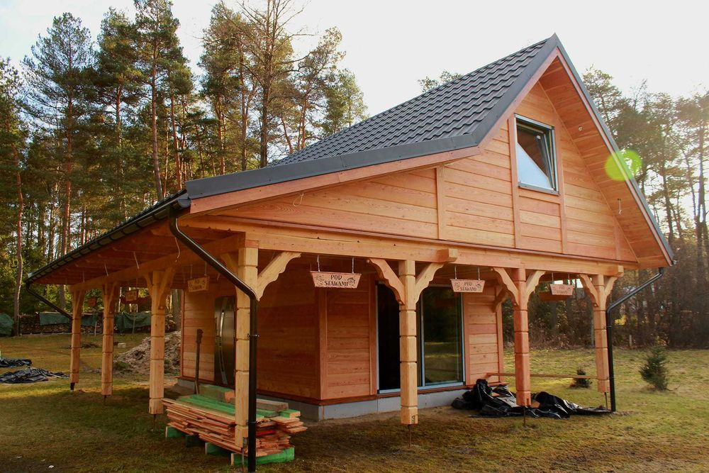 DOMY całoroczne/letniskowe szkieletowe 35m2 plus poddasze użytkowe