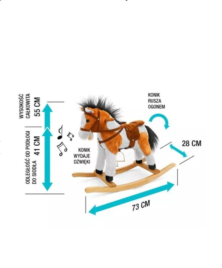 **Prezent dla malucha*** Koń na biegunach Łatek ciemny brąz