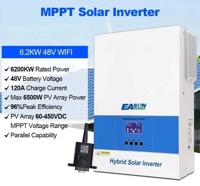 Inversor Híbrido Solar 6.2Kw 48V MPPT Paralelo 12 unid.