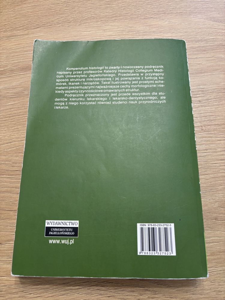 Kompendium histologii Cichocki Wydawnictwo Uniwersytetu Jagiellońskieg
