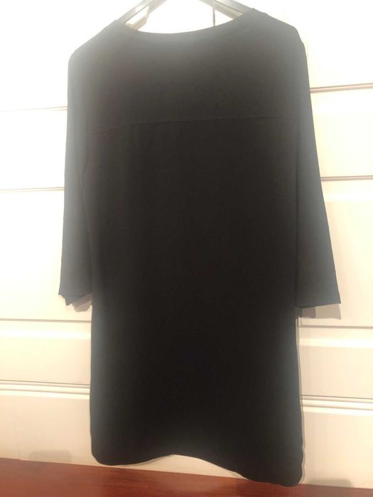 vestido preto liso em malha muito elegante marca MANGO  S