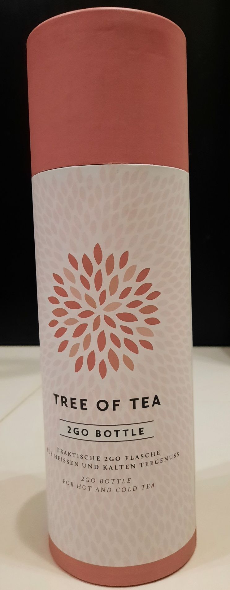 Butelka 2GO Tree of tea NOWA szklana różowa bidon na herbatę prezent