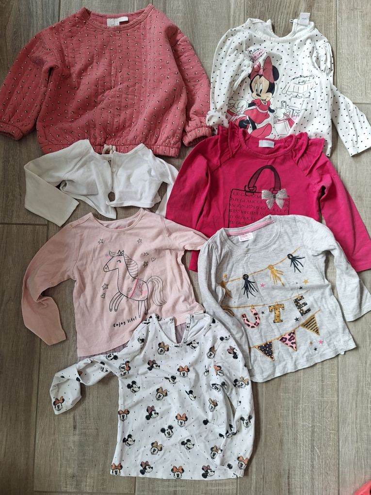 Paka ubrań r. 92 bluzki swetry body spodnie i inne - 27 ubrań