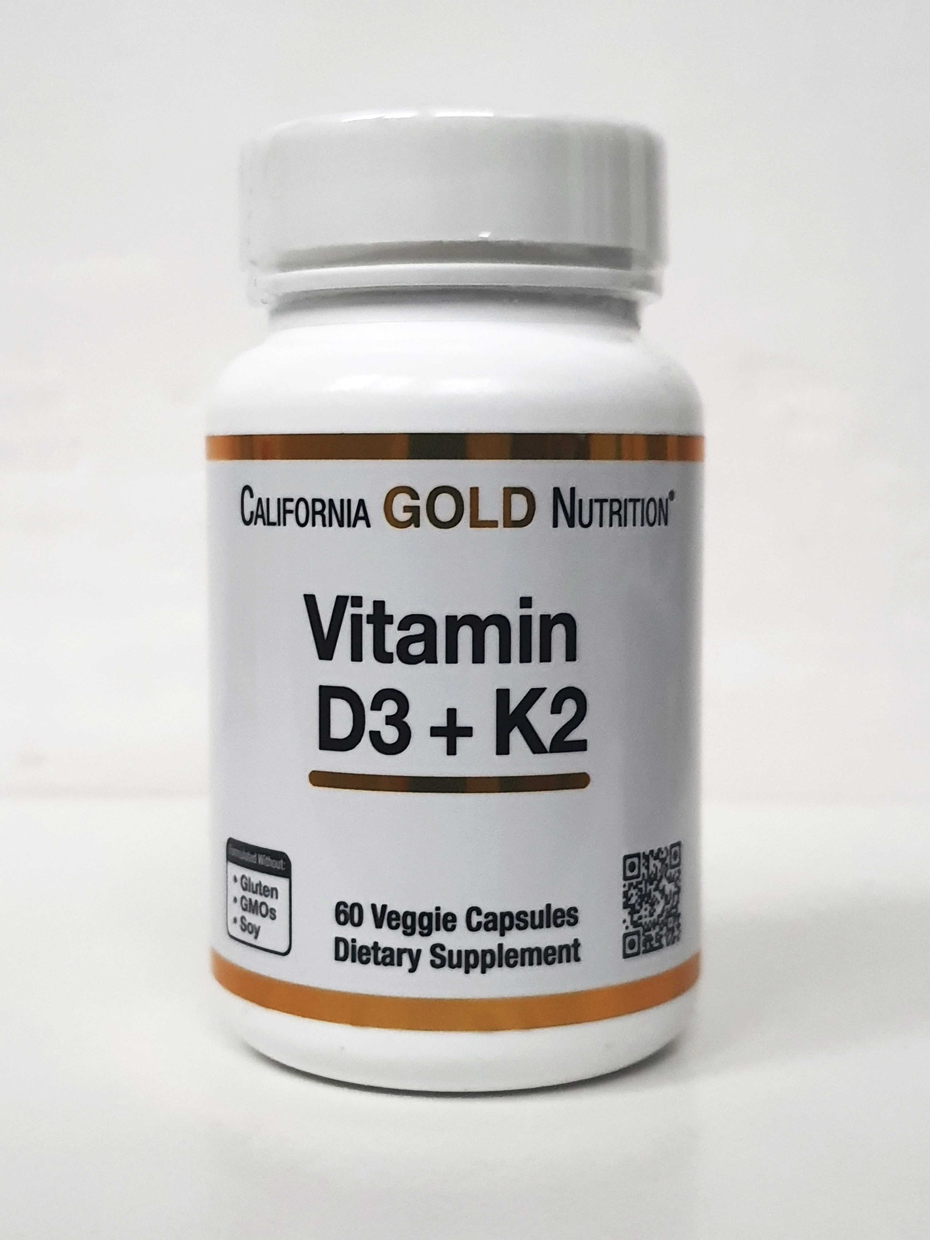 Вітамін D3 + K2 California Gold Nutrition, 60 капсул