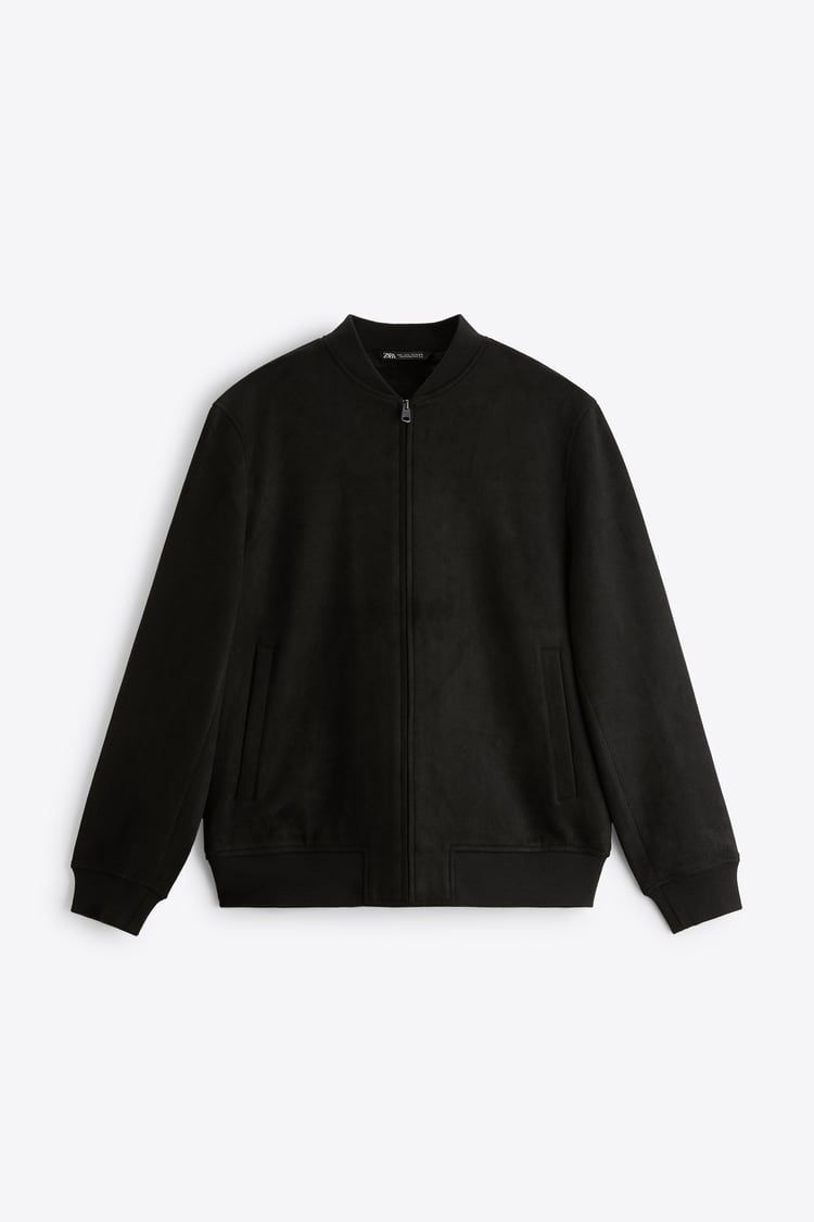 Blusão casaco bomber Zara novo tamanho M efeito camurça