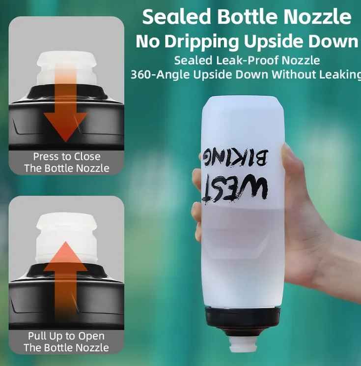 WESTBIKING Bidon 750 ml Ergonomiczny Bezpieczny Wolny od BPA żółty
