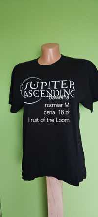 Czarny tshirt z białym napisem Fruit of the Loom rozm M