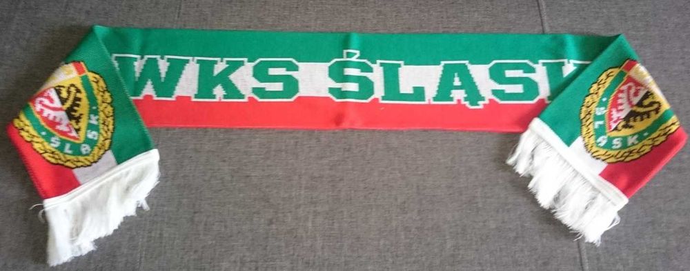 WKS ŚLĄSK WROCŁAW !! Szalik piłkarski sportowy. Śląsk Naszym Klubem !!