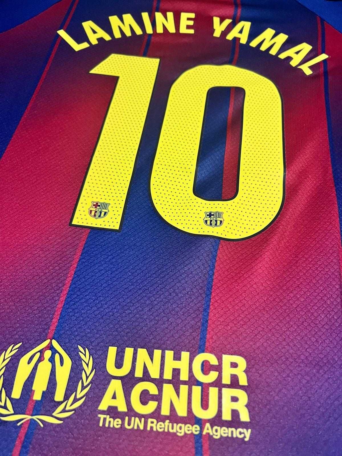 FC Barcelona Lamine Yamal Nr 10 Strój Zestaw Komplet na wzrost 135-145