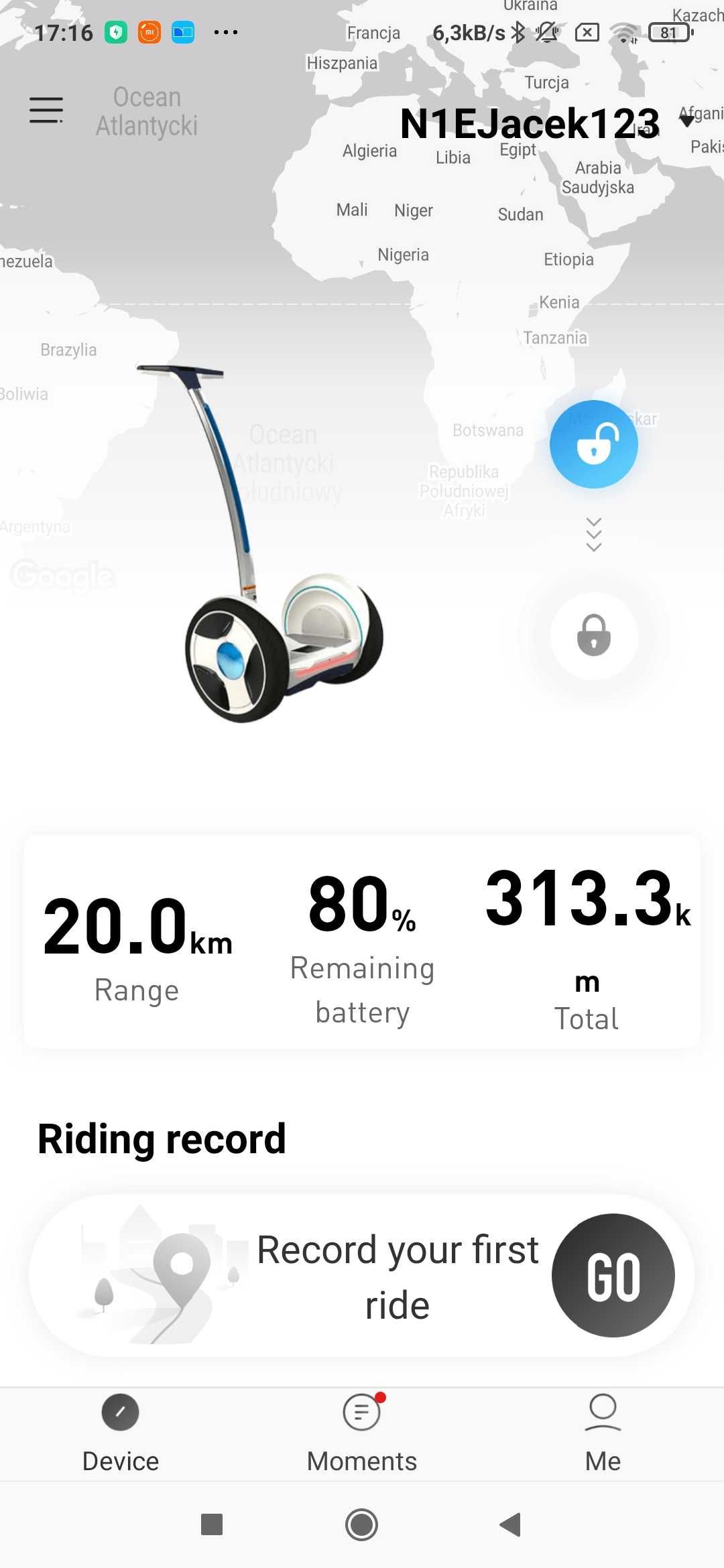 Sprzedam Segway ninebot używany sprawny
