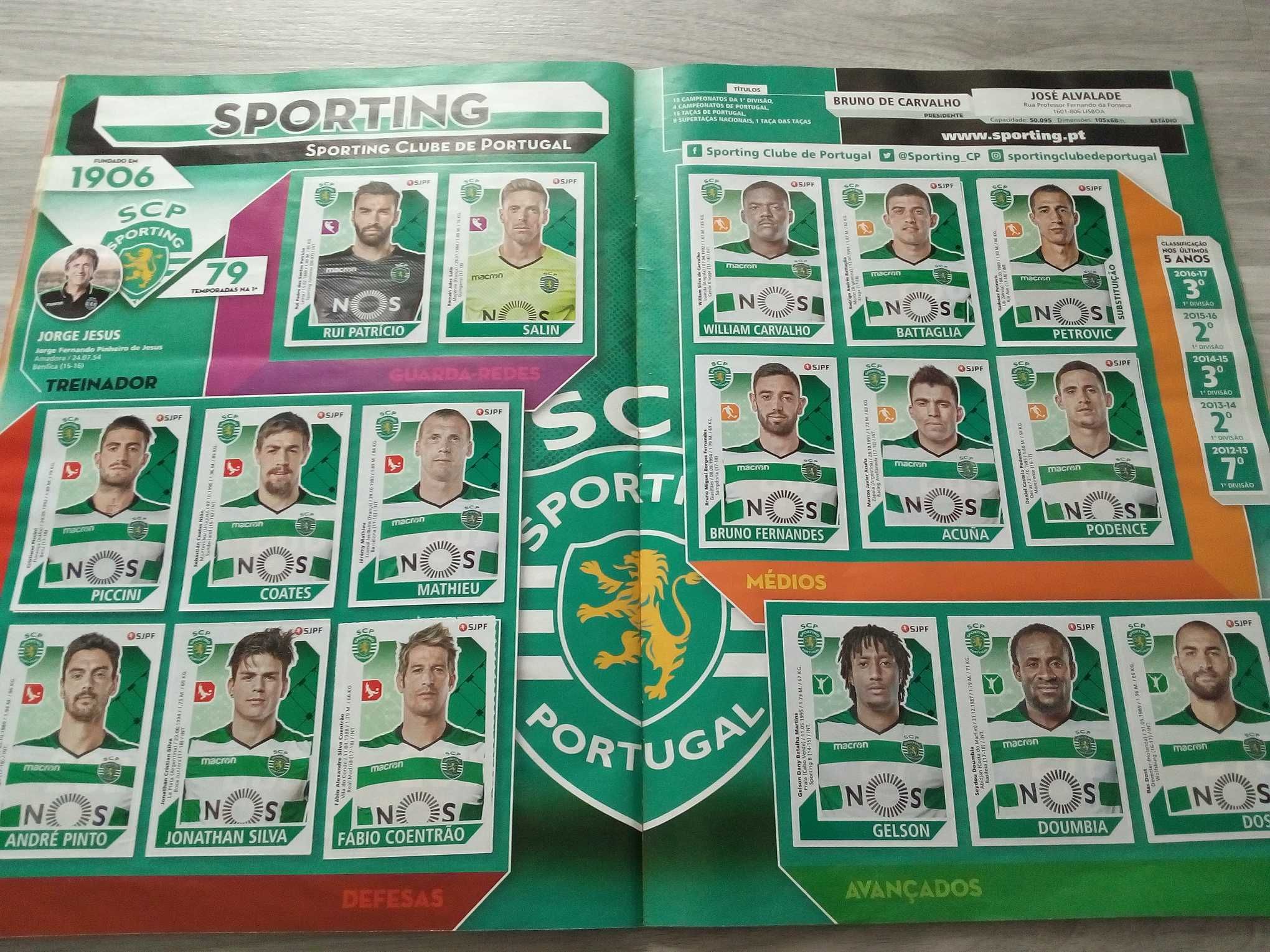 Caderneta completa Futebol 2017/2018