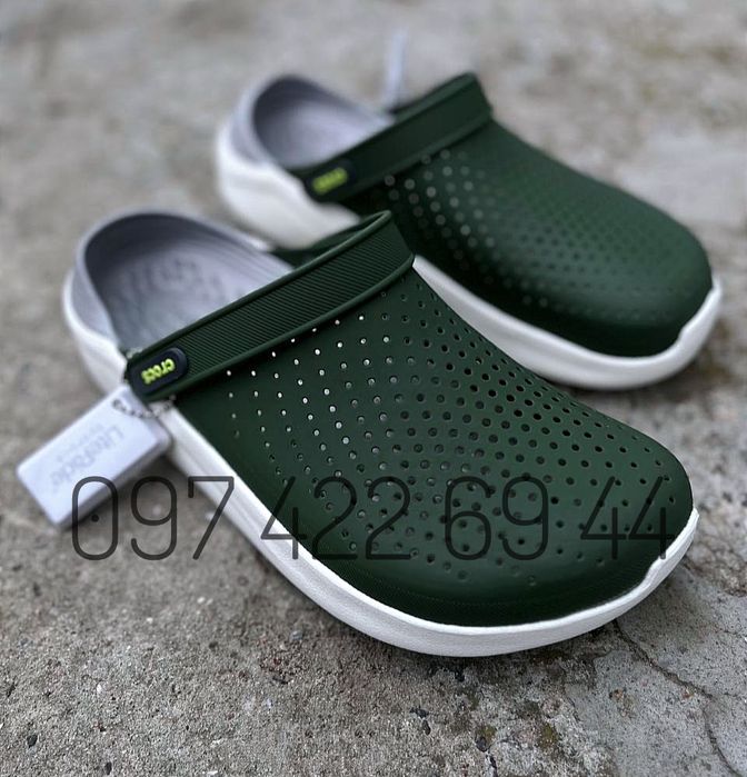 Crocs LiteRide Army Green White Crocs для Чоловіків crocs Crocs