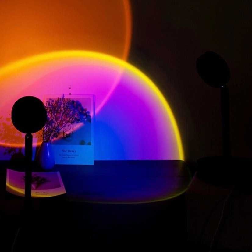 Настільна Led Лампа з RGB підсвічуванням Sunset Lamp 16кольор з пульт