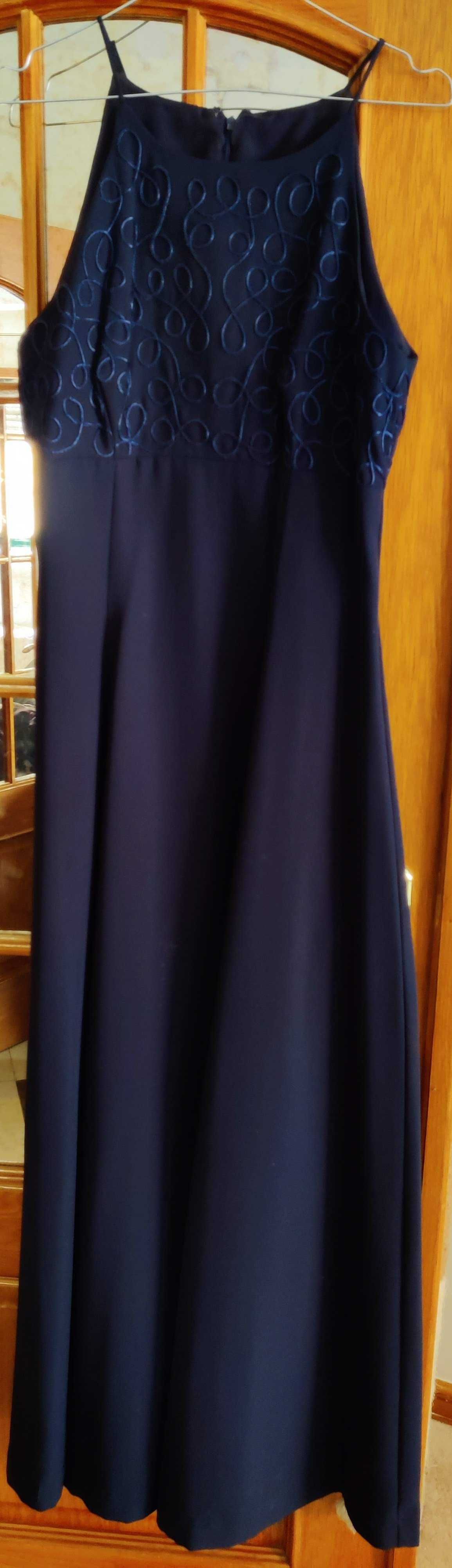 Vestido de cerimónia, azul escuro, senhora