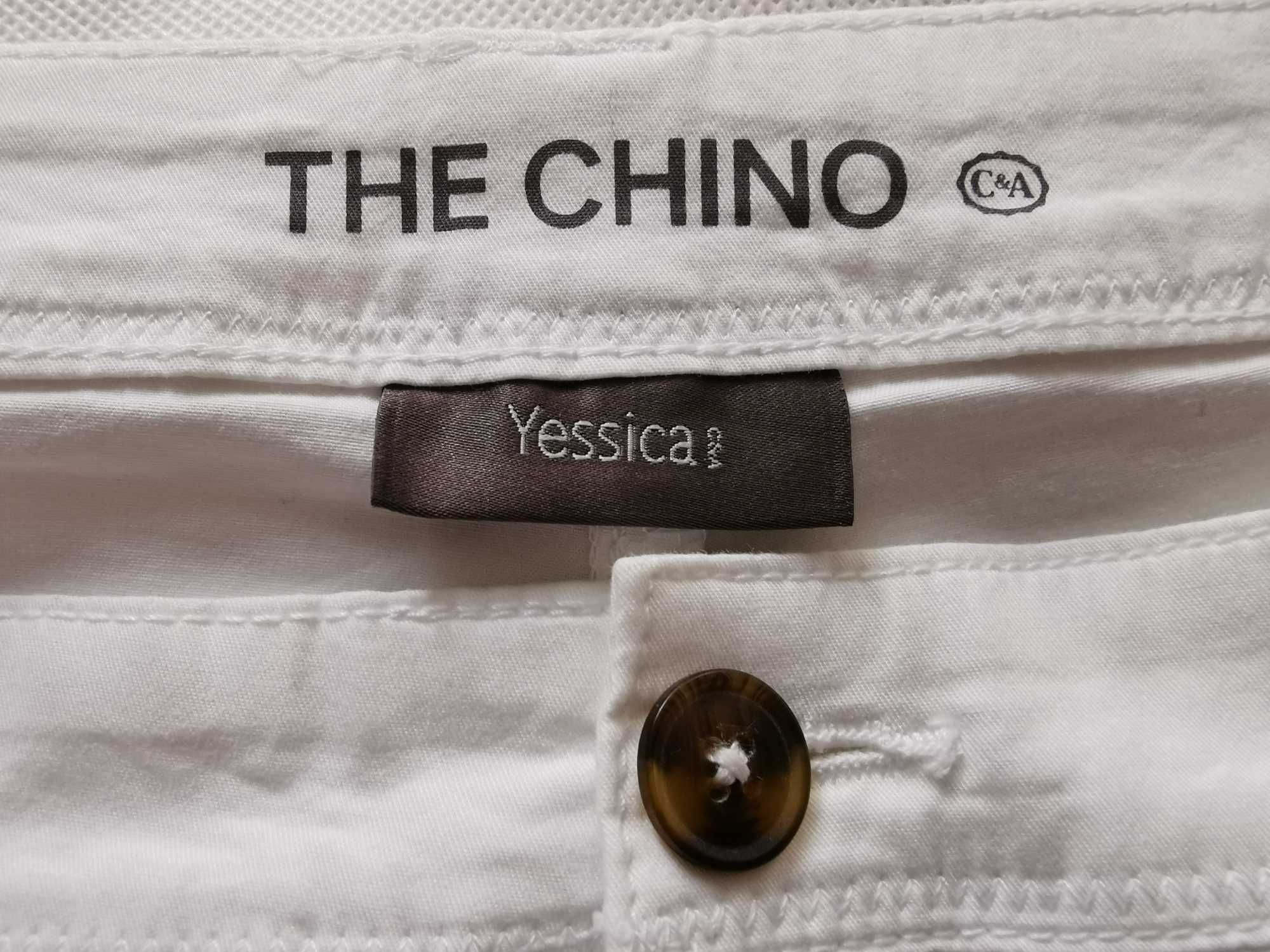 YESSICA THE CHINO- Cudne Damskie Białe Spodnie Elastyczne L/44