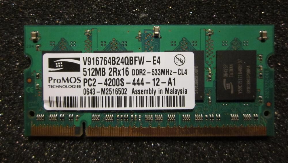 Модуль памяти ProMOS DDR2 512 Mb для ноутбука.