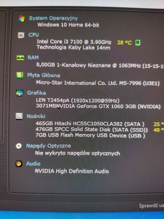 KRUX VAKO i3-7100 H110 8GB 1TB ssdhdd GTX 1060 Składanie Komputerów