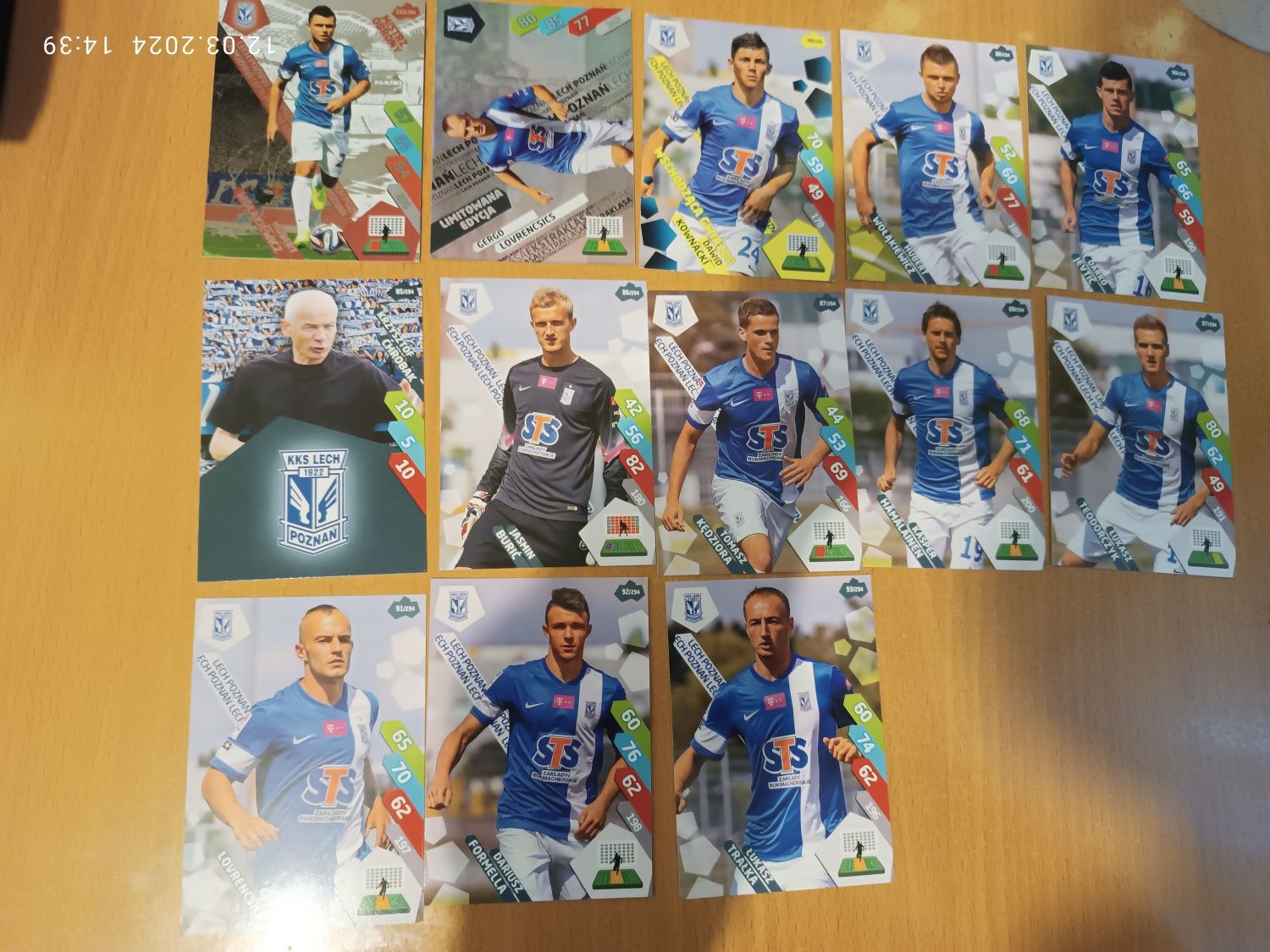 Zestaw kart Lech Poznań ekstraklasa 2014 panini 2015