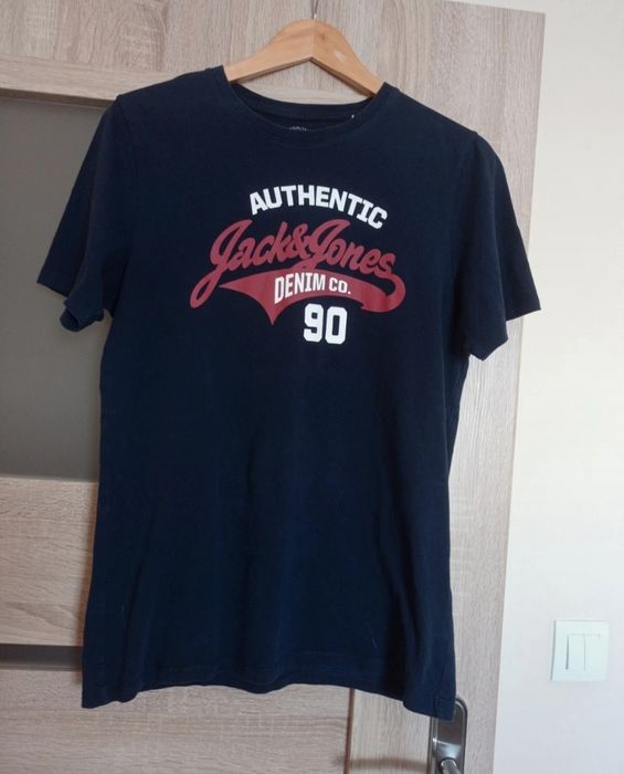 Granatowa.koszulka bluzka z krótkim rękawem Jack&Jones rozmiar M