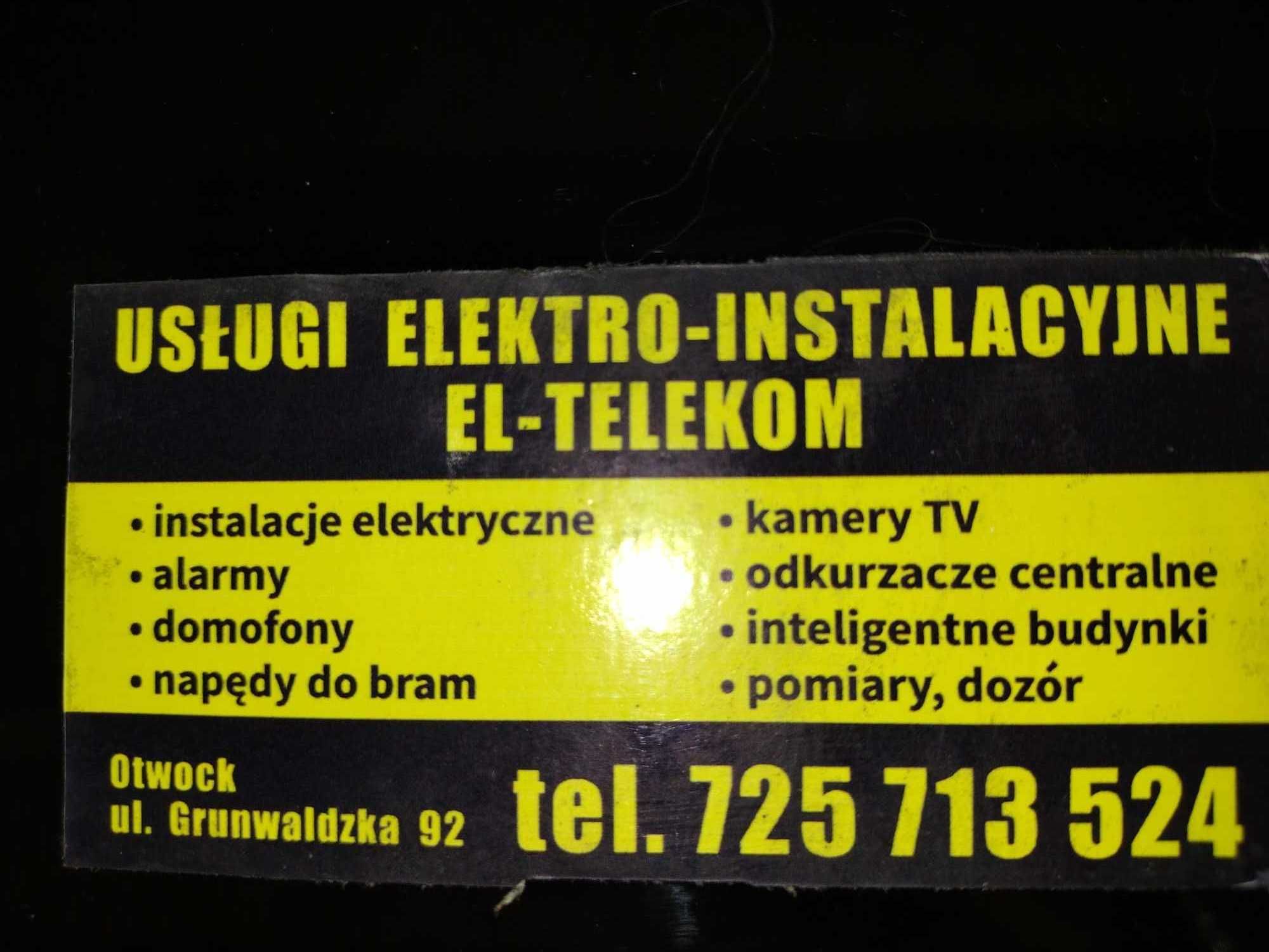 Elektryk Otwock instalacje elektryczne alarmy napędy do bram kamery