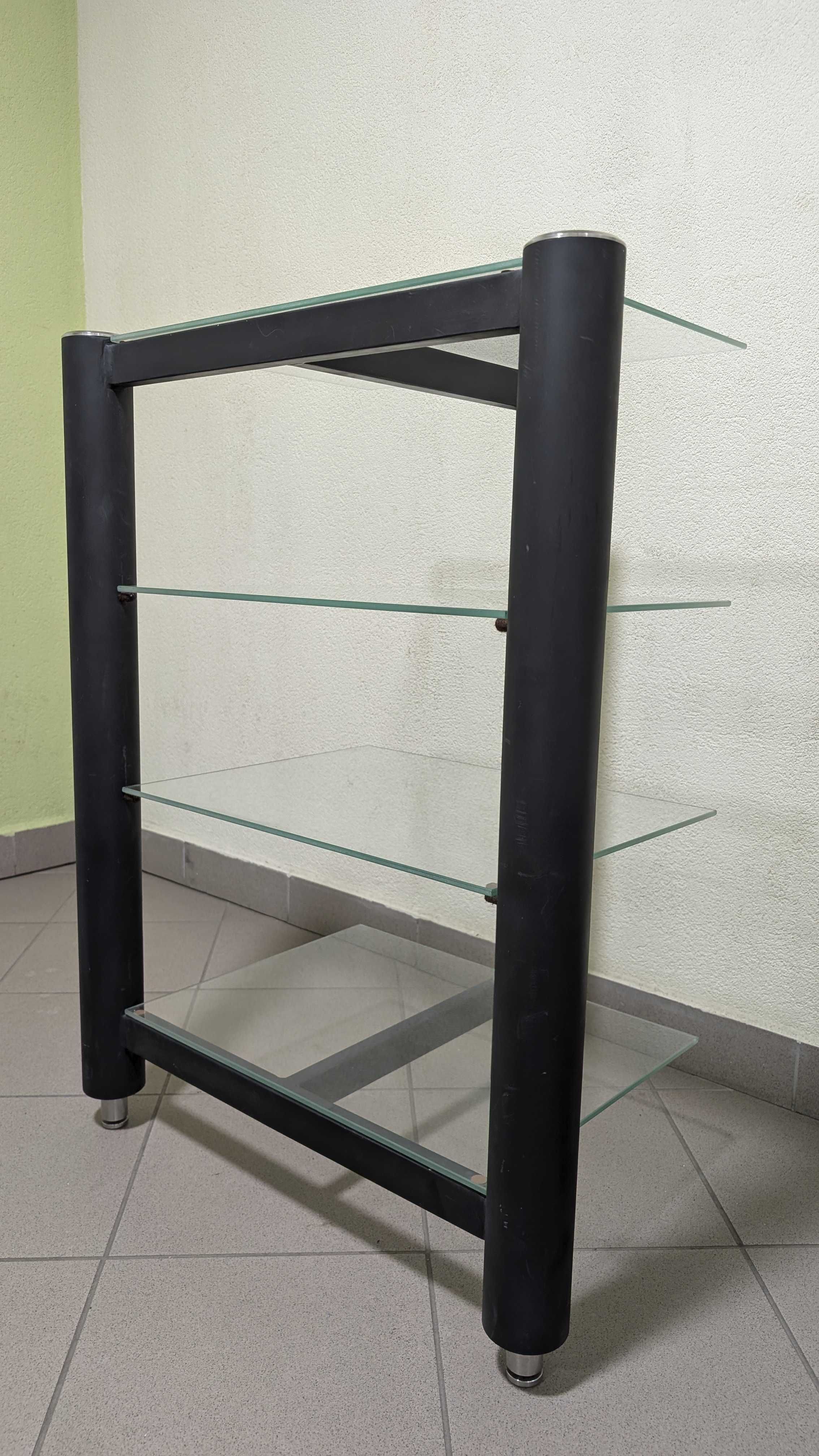 Stolik na audio HIFI, stolik RTV, metal, szkło