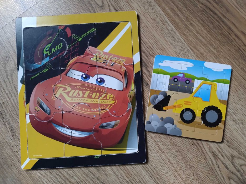 Duże puzzle dla dziecka traktor i Zygzak McQueen