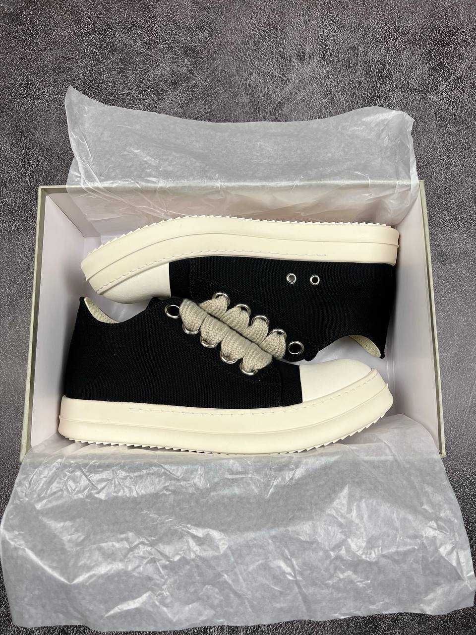 Rick Owens Ramones Jambo Lace Black White