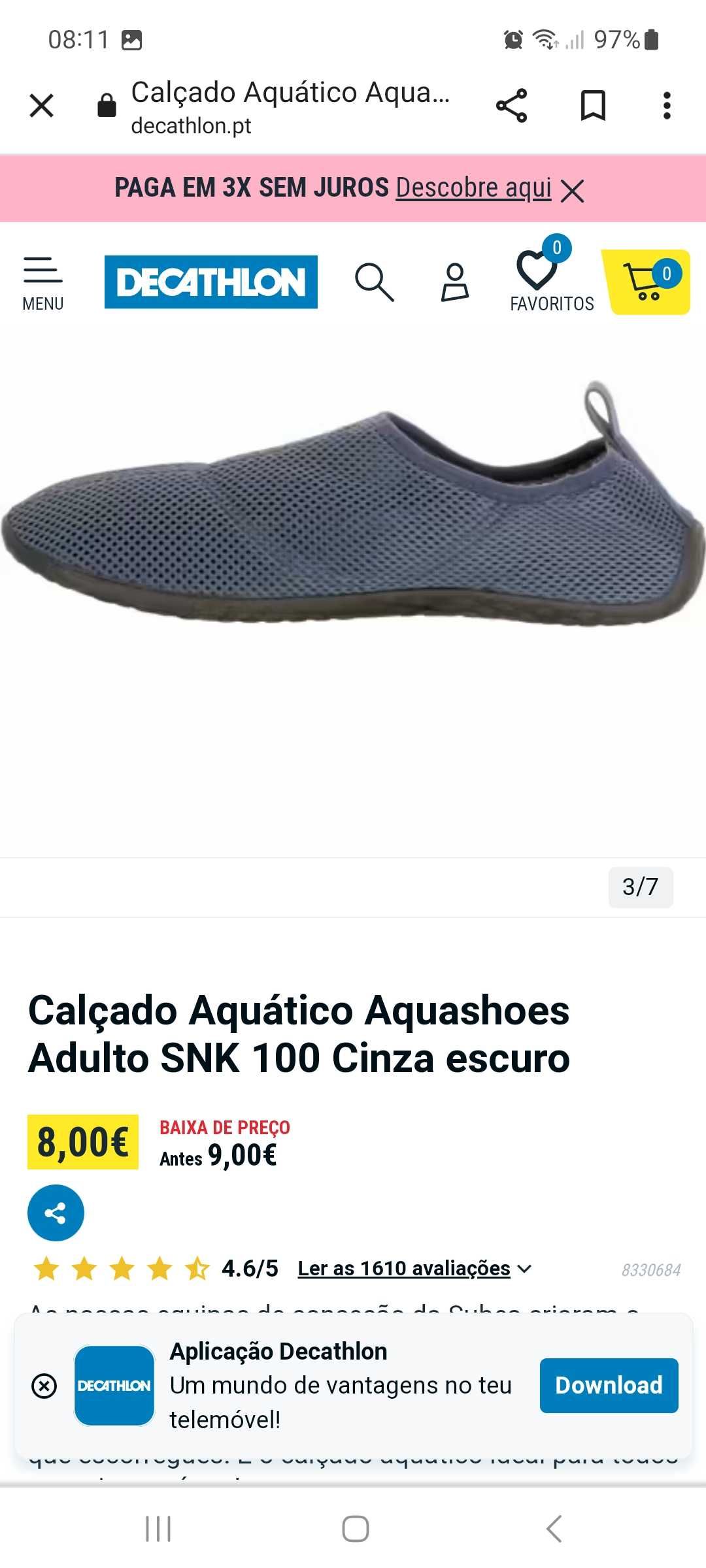 Sapatos borracha decathlon