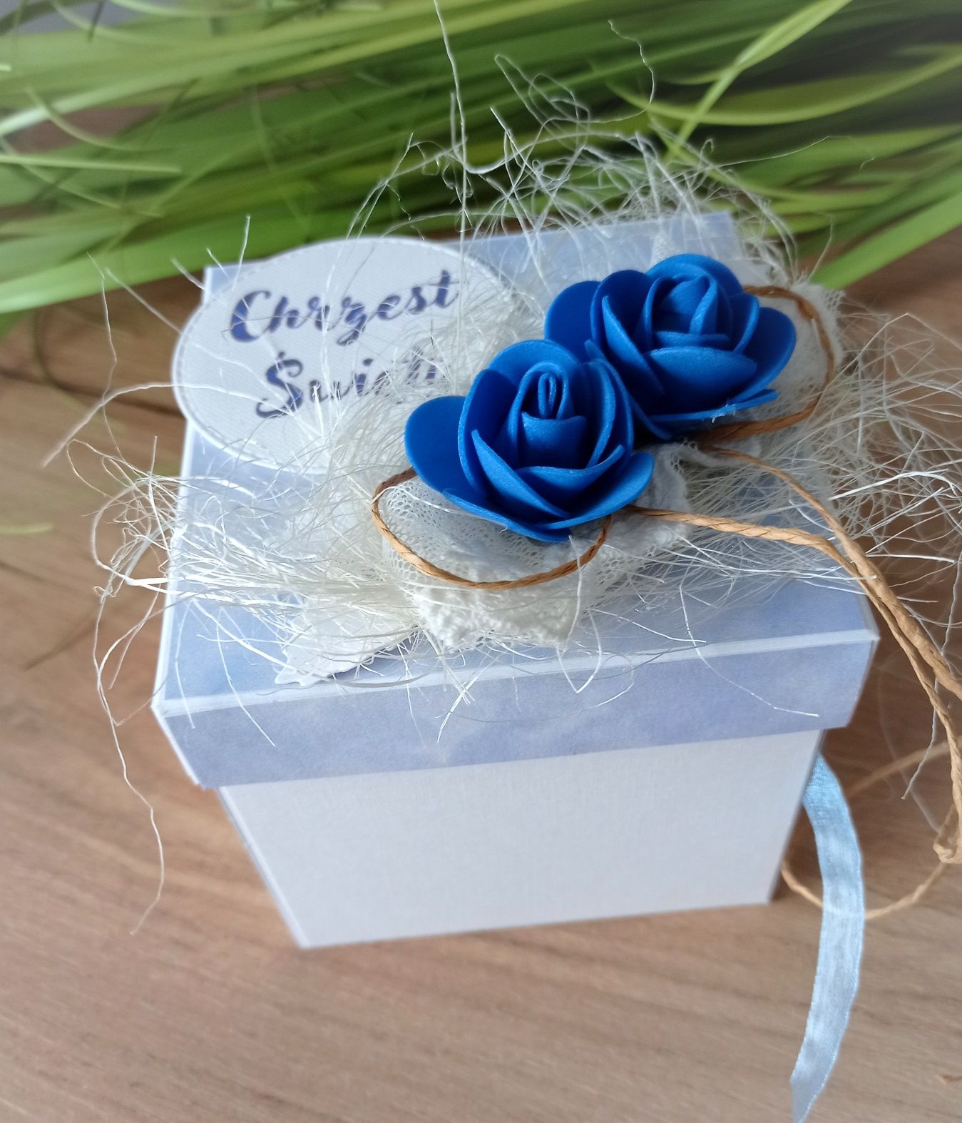 Pamiątka chrztu Świętego roczek exploding box