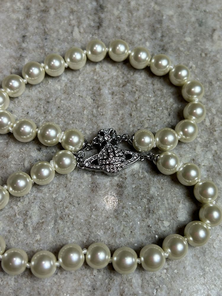 СКИДКА! Vivienne Westwood Pearl Double Bracelet браслет с бусами