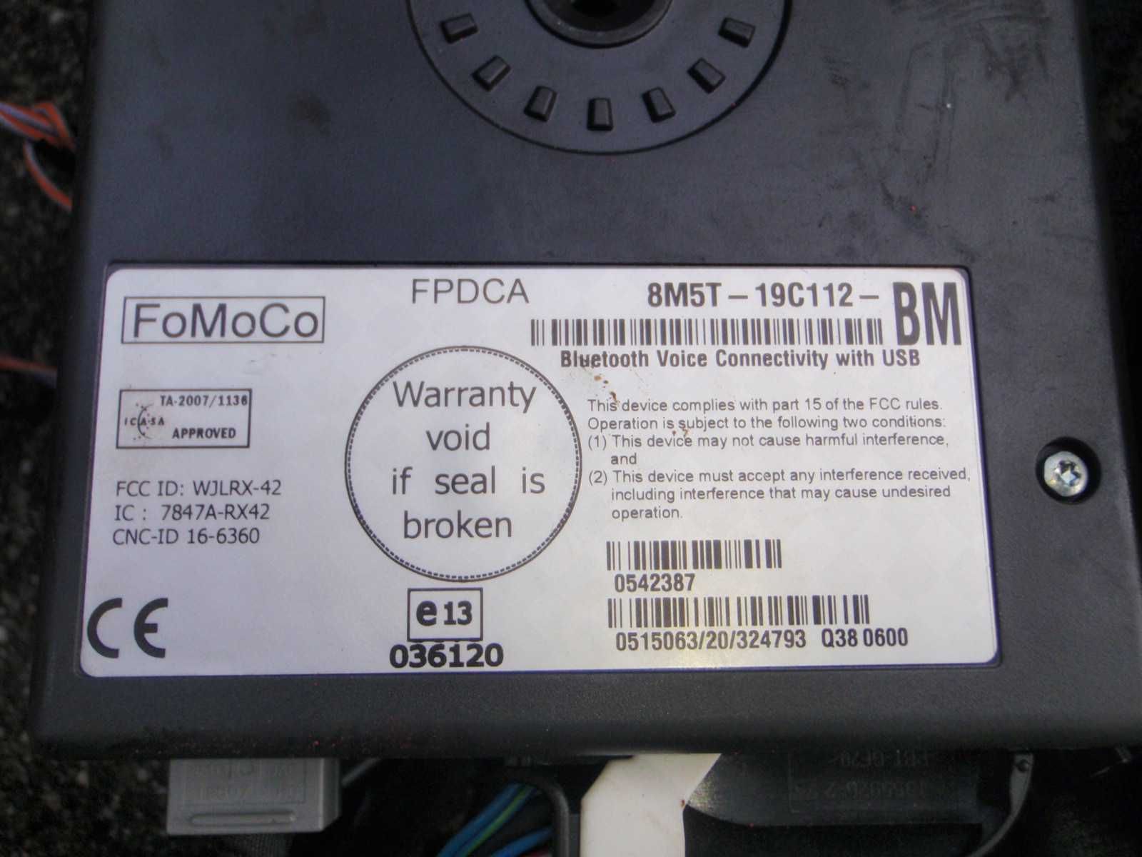 Ford Fiesta Mk7 moduł Bluetooth 8M5T-19C112-BM instalacja