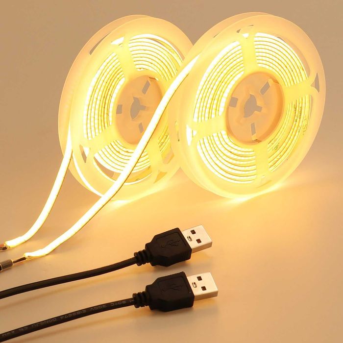 Світлодіодна лента COB LED 5V USB стрічка для повербанка опт і роздріб