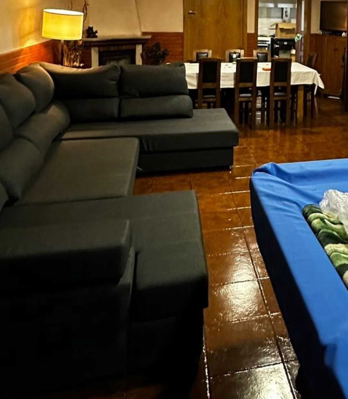Sofá de canto com cama 8 lugares
