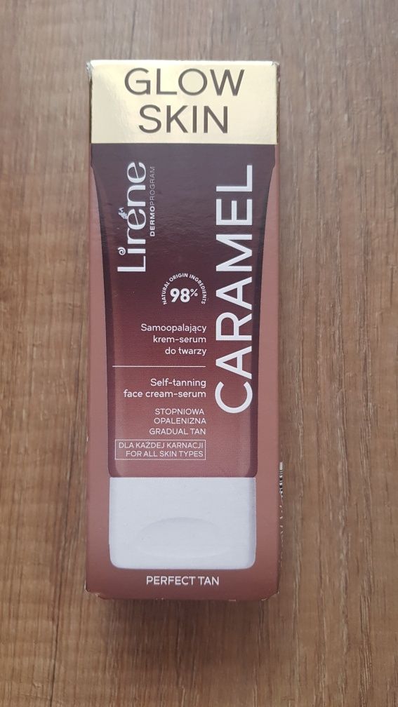 Lirene Perfect Tan Caramel krem serum samoopalający do twarzy Glow