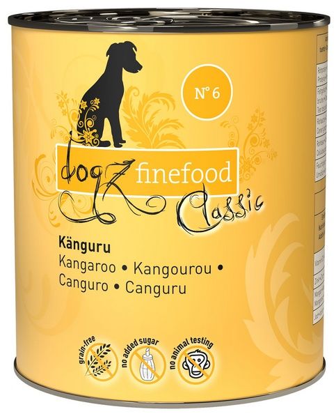 Zdrowa karma dla psa bez sztucznych dodatków Dogz Finefood Kangur 800g