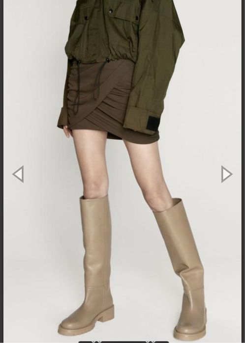 Шкіряні чоботи zara