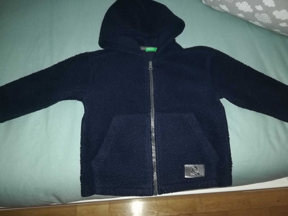 Casaco benetton 4/5 anos azul escuro inverno