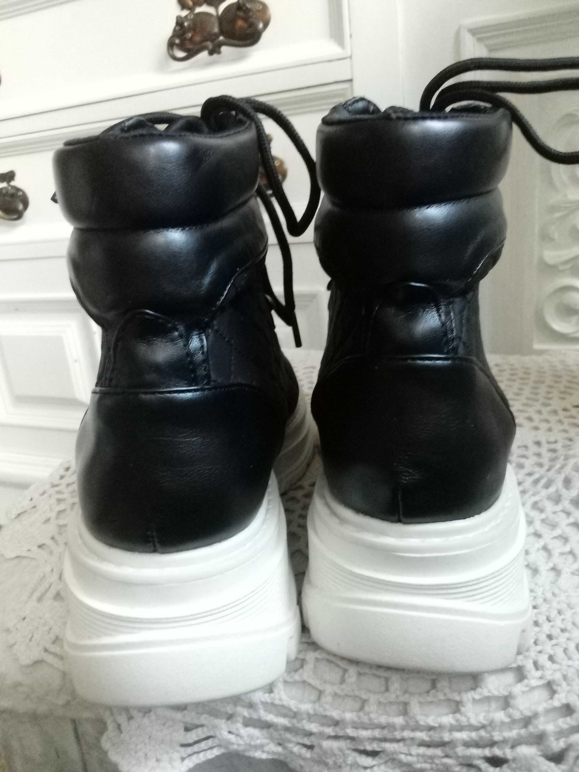 NOWE botki trzewiki damskie 38 buty sneakersy trapery zimowe ocieplane