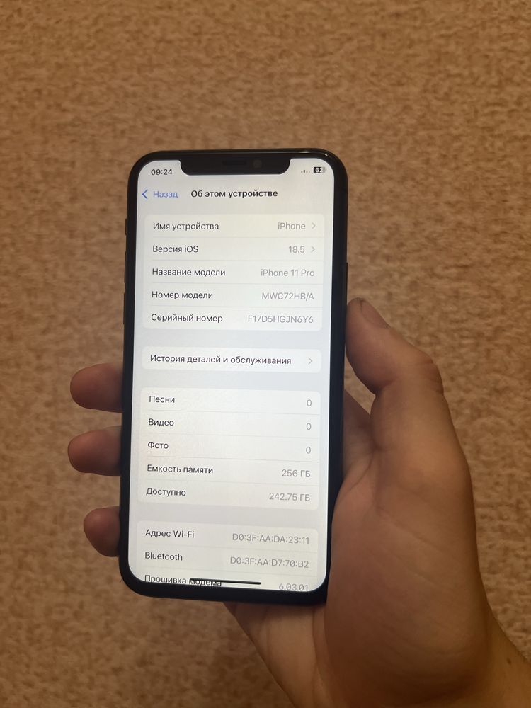 iPhone 11 Pro 256 АКБ 86% Space gray neverlock